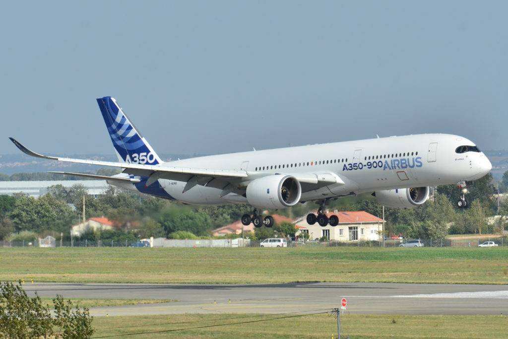 The A350, Airbus' new super efficient long range airliner.