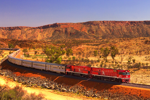 The Ghan, one of Australia's famous luxury trains.