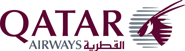 Qatar Airways' logo, the number 8 punctual mainline airline.